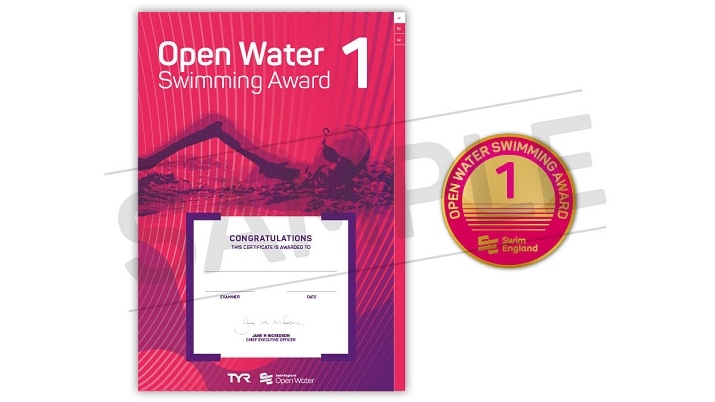 Open water swimming award sample image