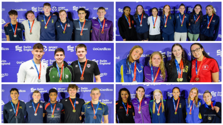 GoCardless Swim England National Winter Championships 2024 day one medallists