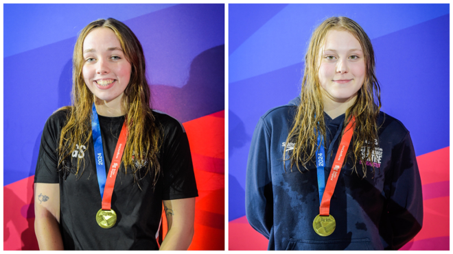 GoCardless Swim England National Winter Championships 2024 day two medallists